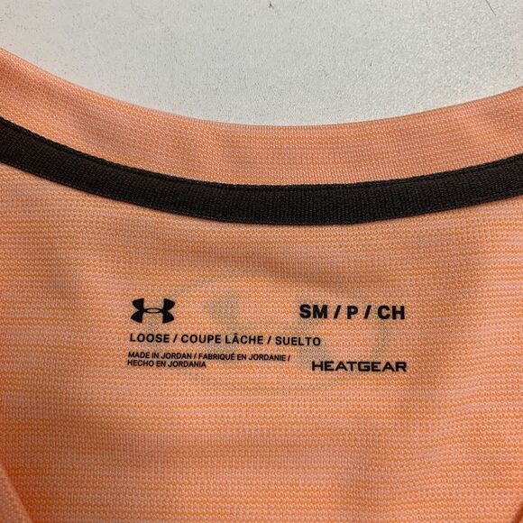 Under Armour T Shirt Womens S Small Orange V Neck Loose Heat Gear Lightweight - Picture 7 of 11